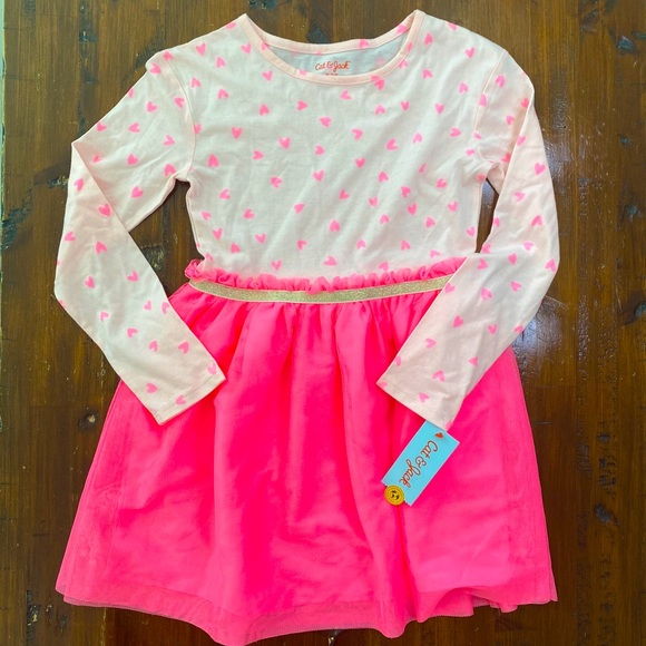 Girls Cat Jack Nwt Pink Heart Tulle 